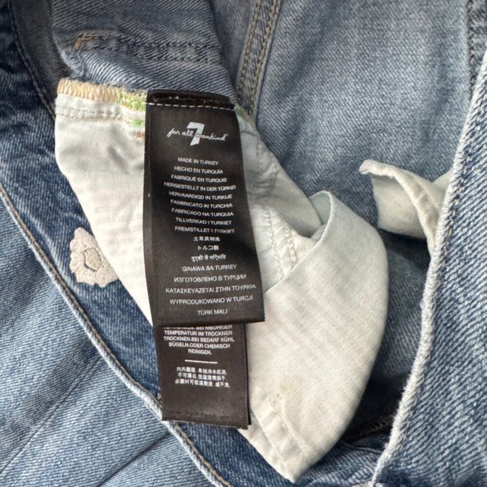7 For All Mankind Easy Straight Floral Embroidered Jeans Size 28 - Picture 7 of 10
